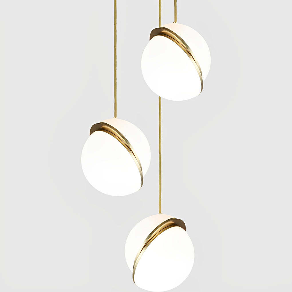 Round Iron Acrylic White Nordic Pendant