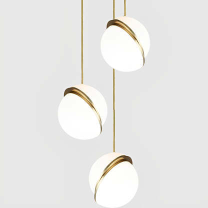 Round Iron Acrylic White Nordic Pendant