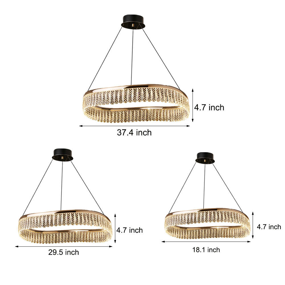 Modern round chandeliers in crystal glass metal