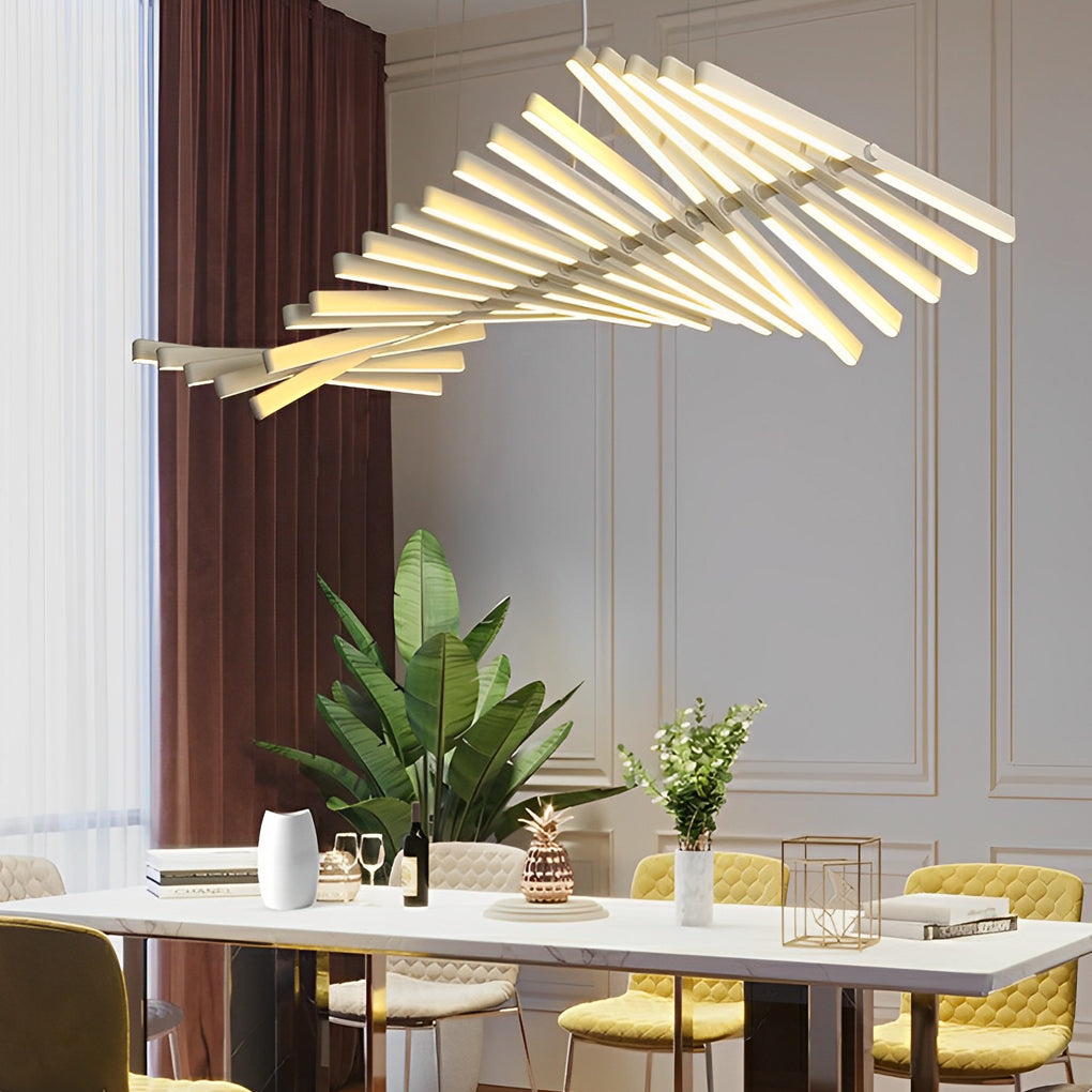 Wave Fishbone Strip Stepless Dimming LED Nordic Pendant