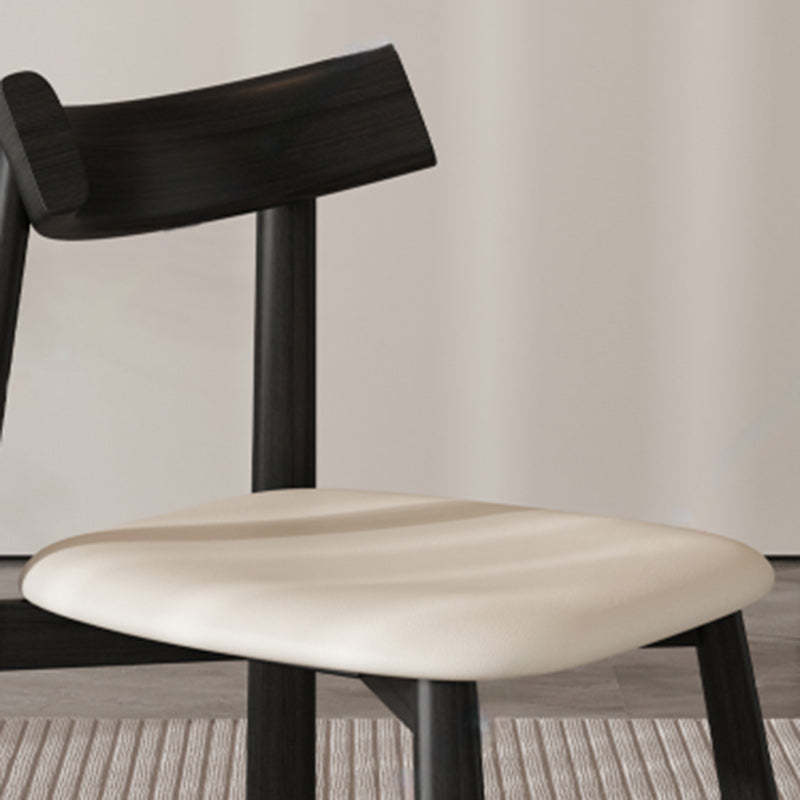 Minimalist Rectangular Wood Leather Chair