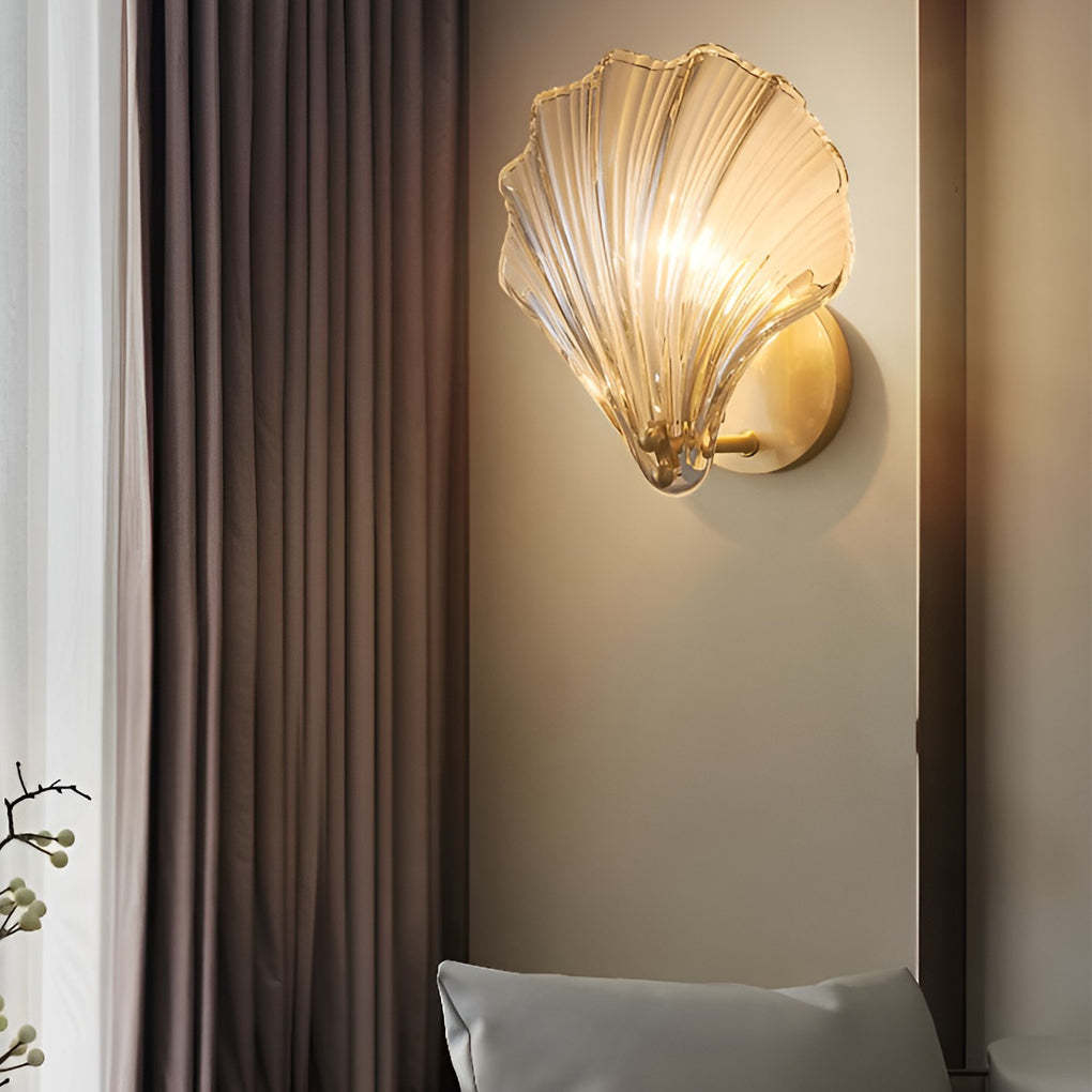 Creative Fan Shaped Glass Three Step Dimming Light LED Nordic Wall Sconce Lighting-Lighom