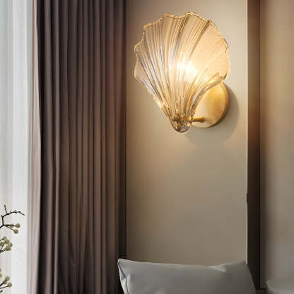 Creative Fan Shaped Glass Three Step Dimming Light LED Nordic Wall Sconce Lighting-Lighom
