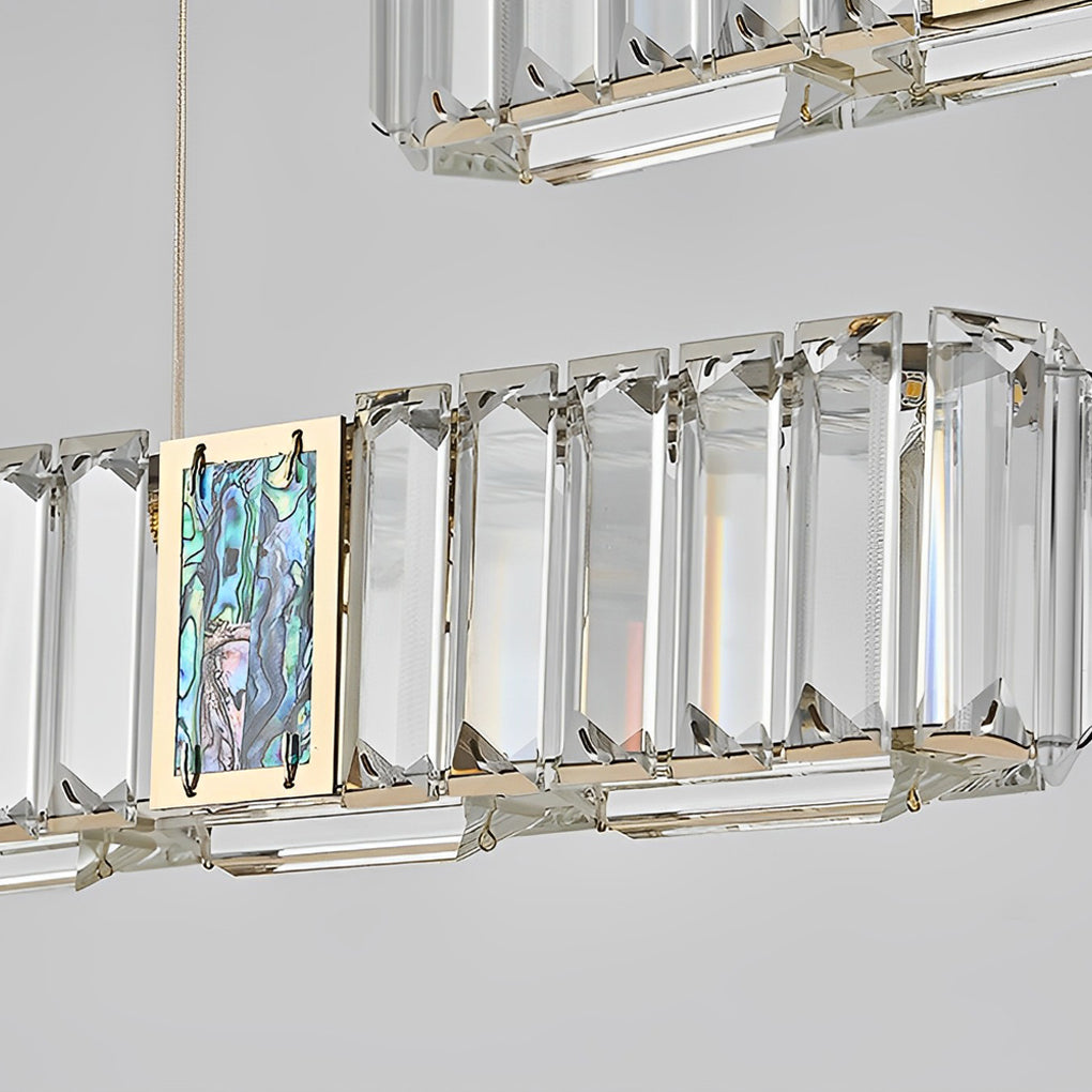 Two-Strip Dimmable LED Modern Crystal Dining Chandelier