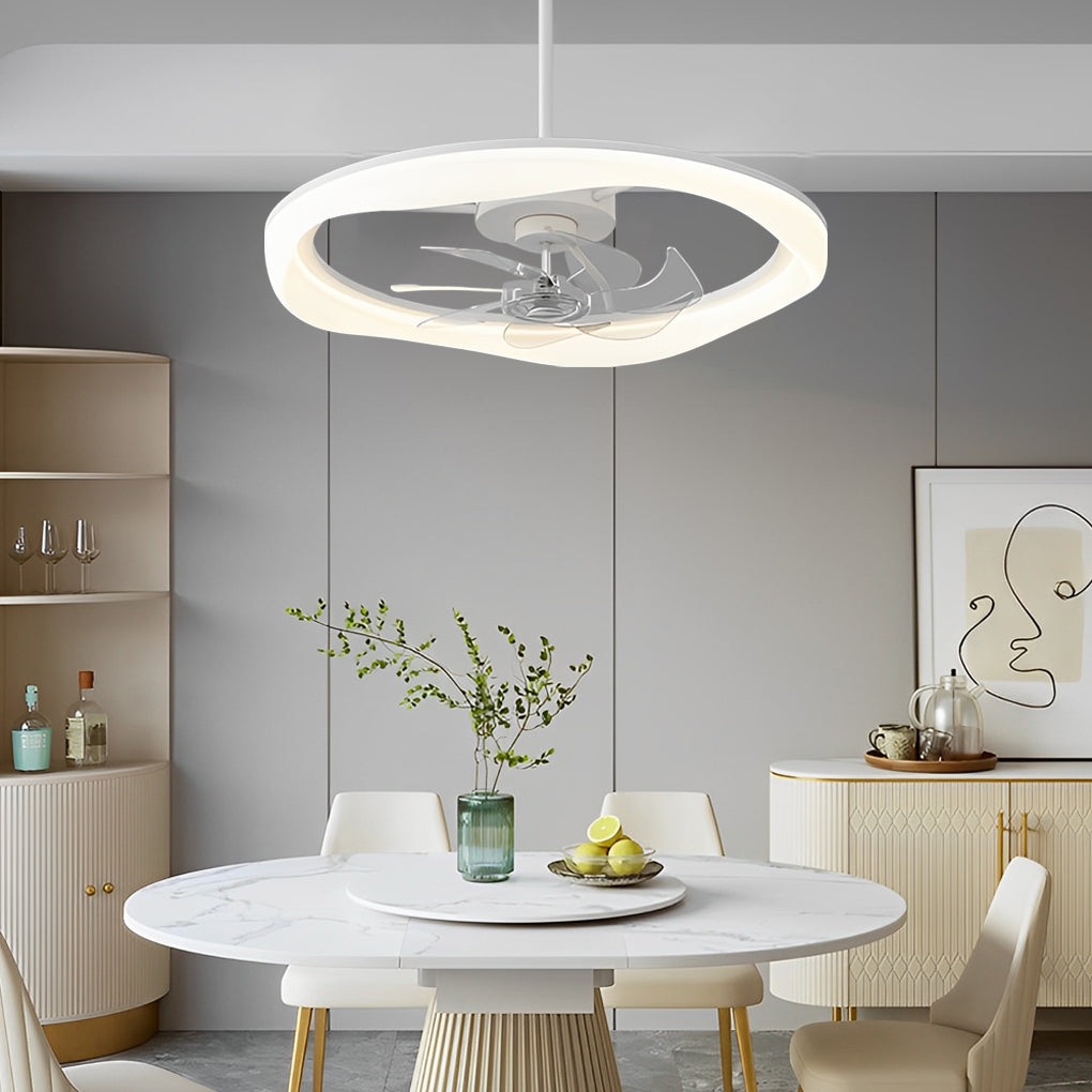Lighom modern mute stepless white ceiling fans — Cloud