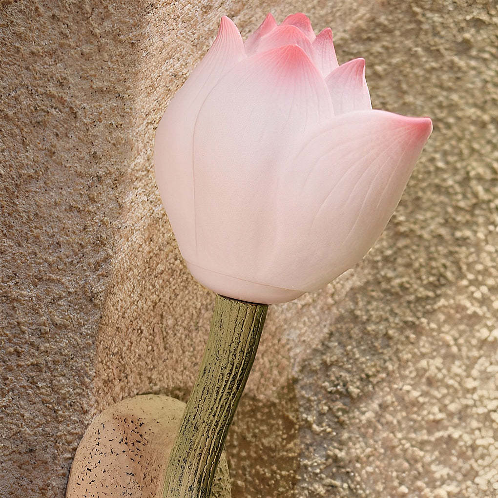 Lotus Flower Blue Pink White Decor Personalized Retro Wall Lights Fixture-Lighom