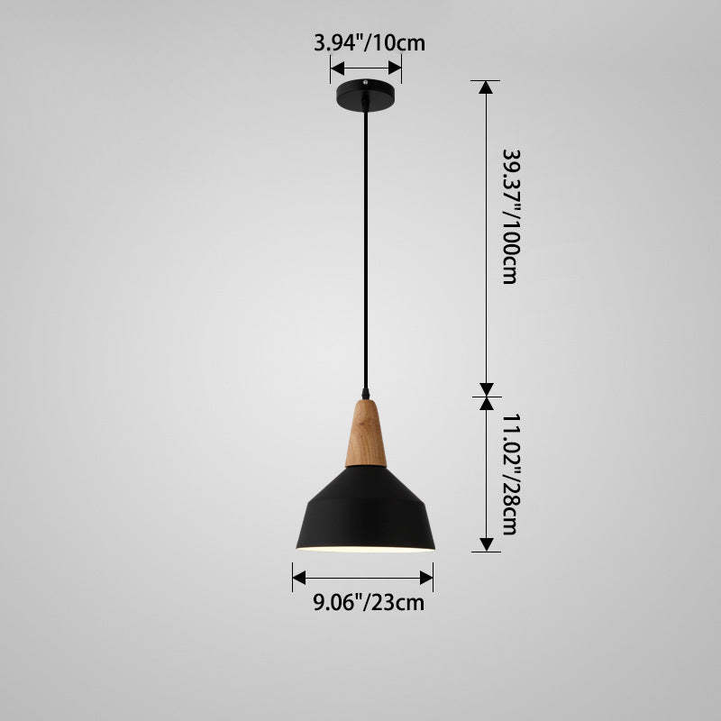 Nordic Macaron Aluminum Wood Pendant Light