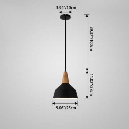 Nordic Macaron Aluminum Wood Pendant Light