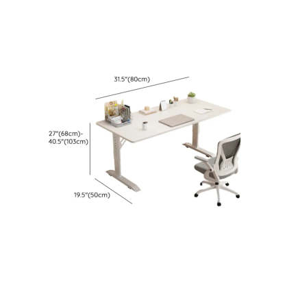 White Adjustable T-Shape Writing Desk — Table Only