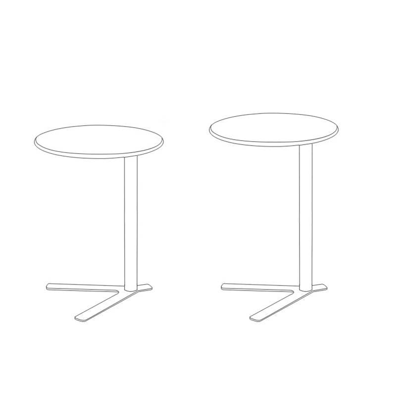 Scandinavian V-Base Iron End Table
