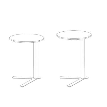 Scandinavian V-Base Iron End Table