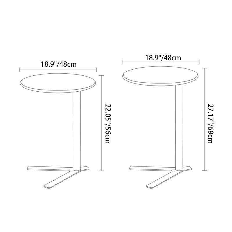 Scandinavian V-Base Iron End Table — Klein Blue