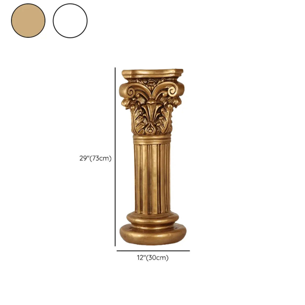 Victorian Cherub Gold Round Plant Stand