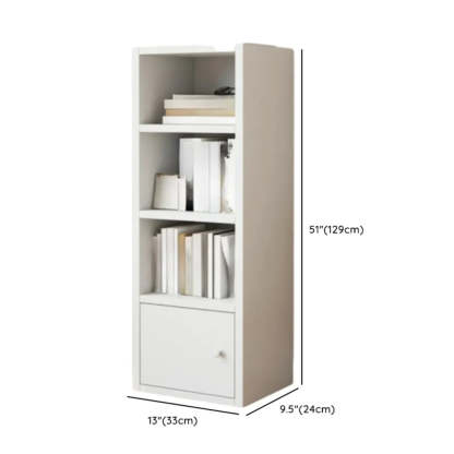Simple Open-Drawer Narrow White Bookcase