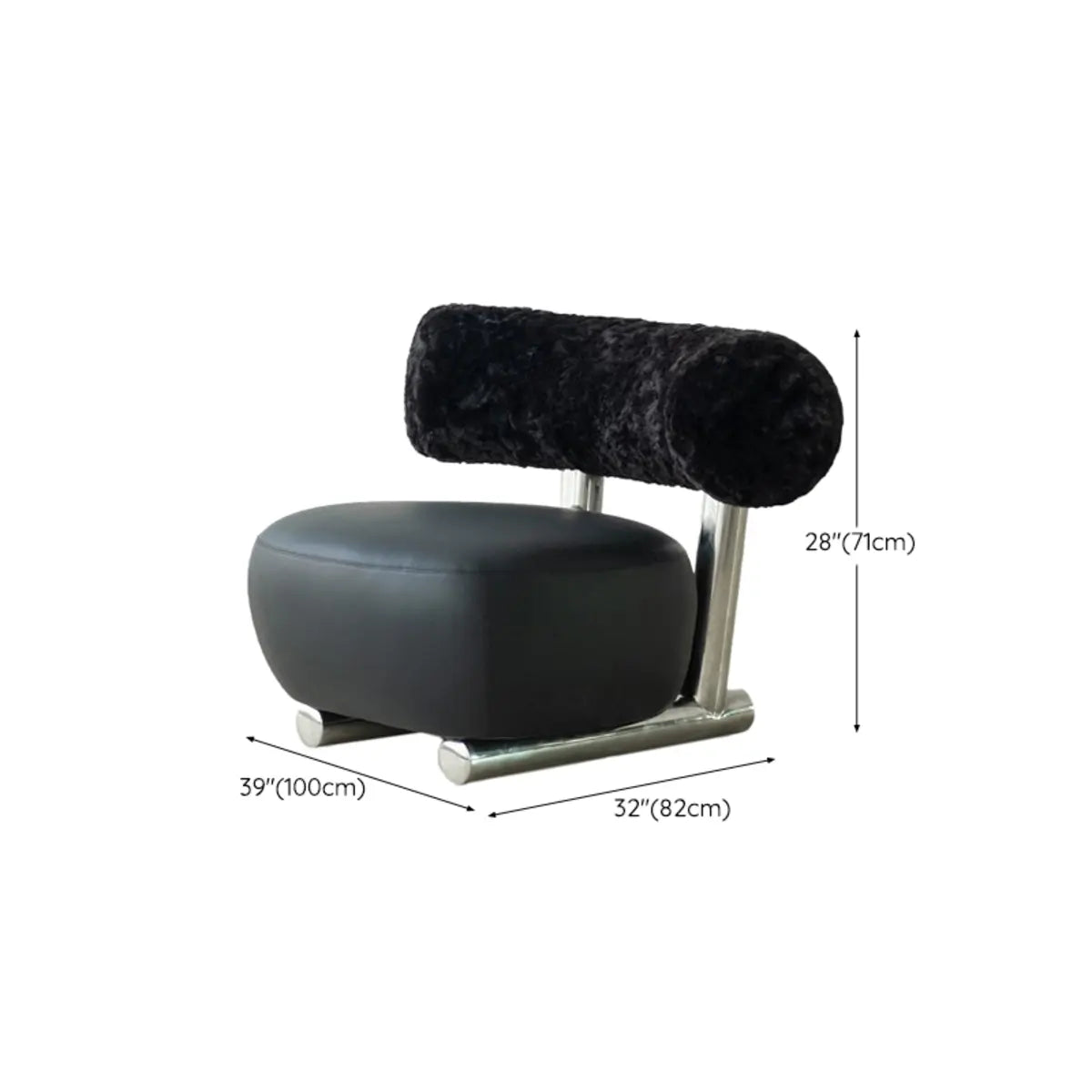 Black Tear-Resistant Microfiber Leather Sled Side Chair