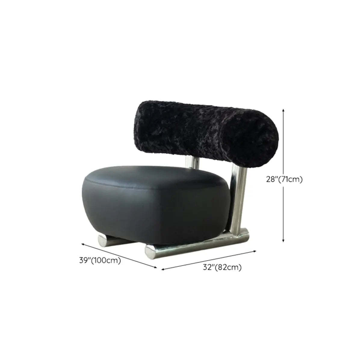 Black Tear-Resistant Microfiber Leather Sled Side Chair