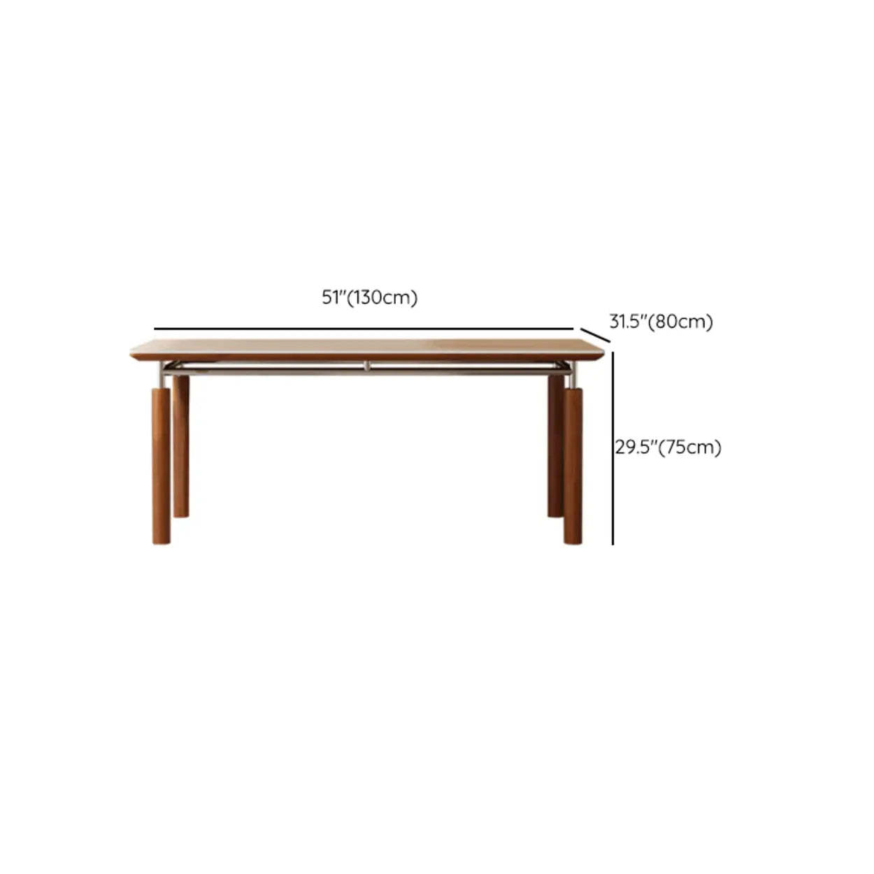 Mid-Century Rectangular Beige Stone Dining Table