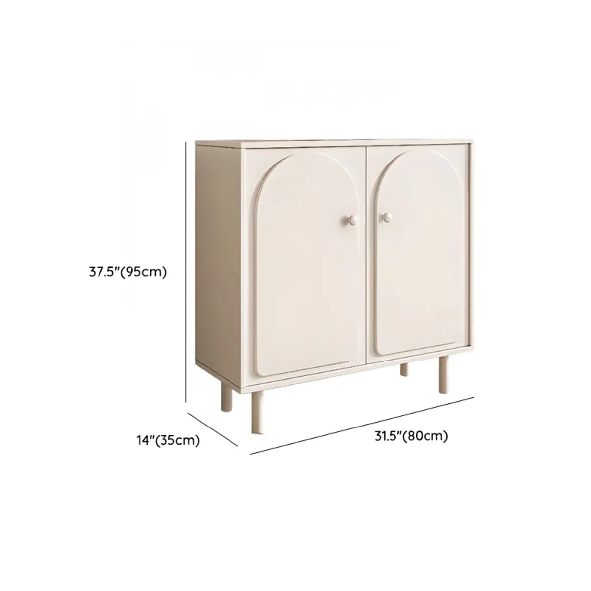 Modish Beige Wood Adjustable Sideboard with Drawers #size