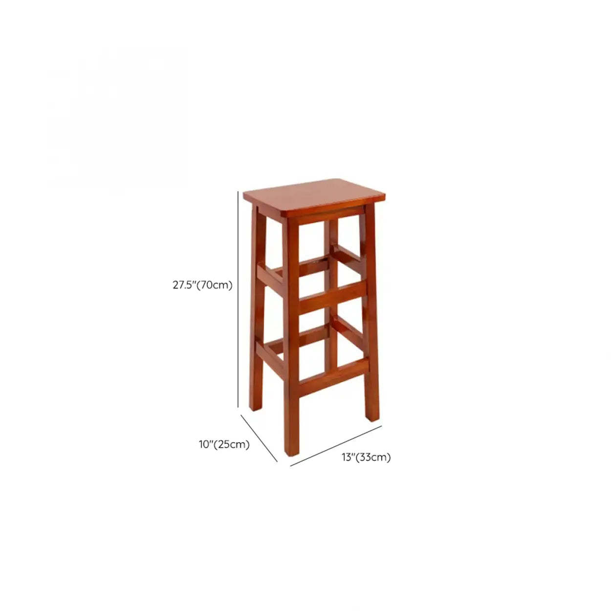 Brown Wood Backless Bar Stool with Footrest