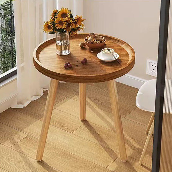Japanese Wood Round Tray-Top End Table