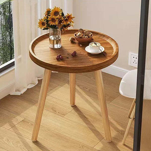 Japanese Wood Round Tray-Top End Table