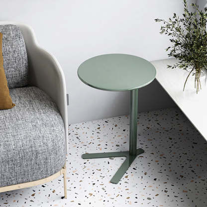 Scandinavian V-Base Iron End Table — Orange