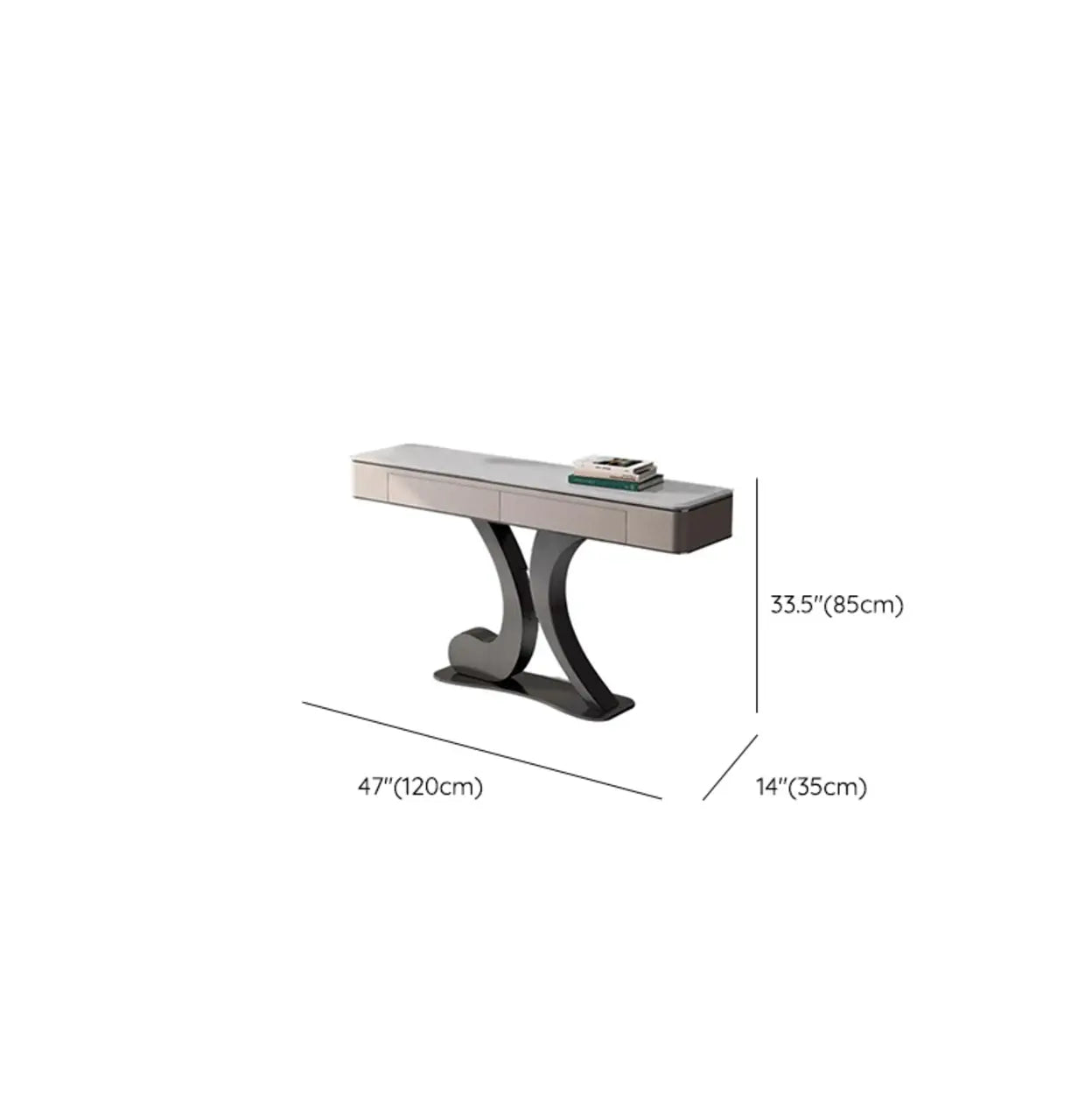 Luxury Stone Abstract Base Beige Console Table
