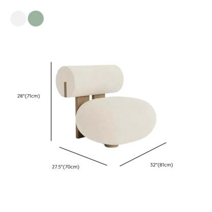 Modern Round Barrel Off-White Sherpa Accent Chair