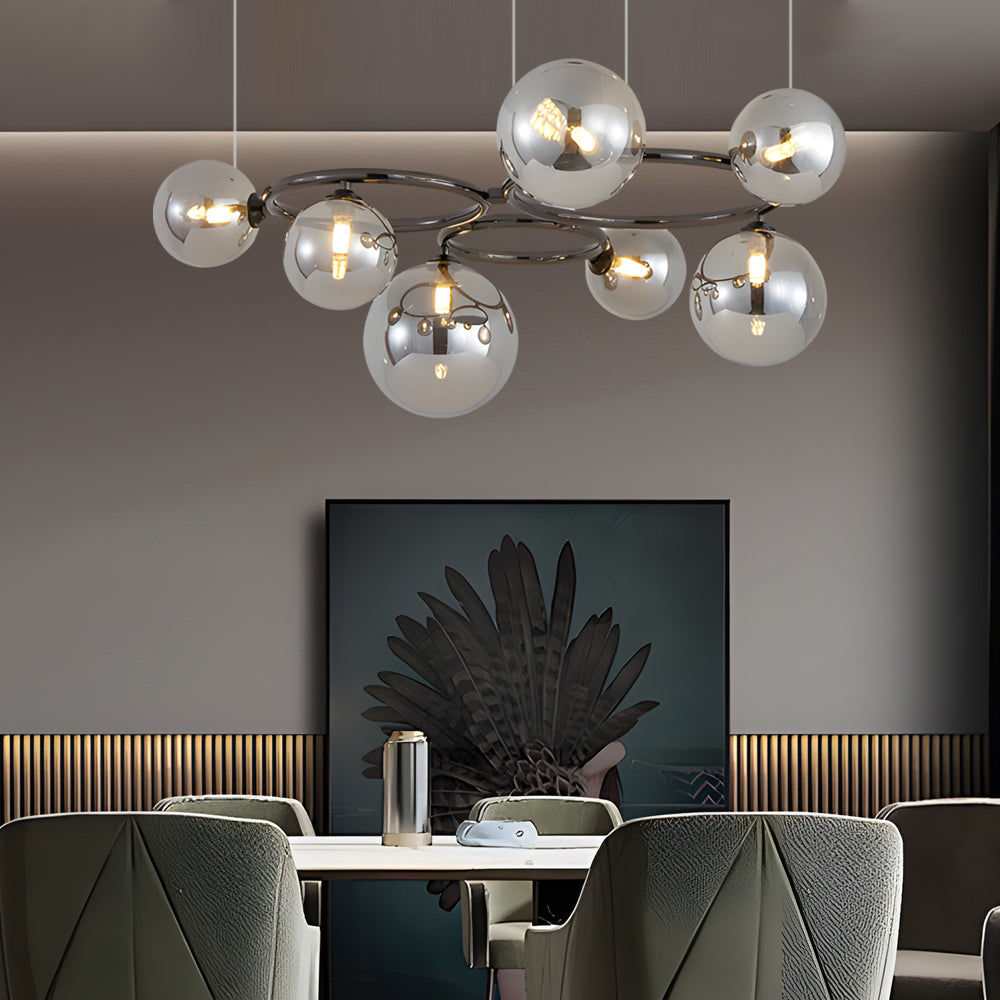 5/7/9-Light Glass Ball Circular Contemporary Chandelier