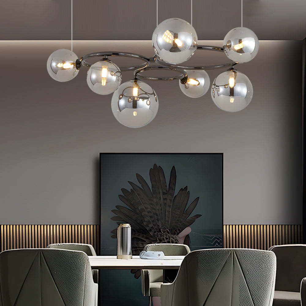 5/7/9-Light Glass Ball Circular Contemporary Chandelier