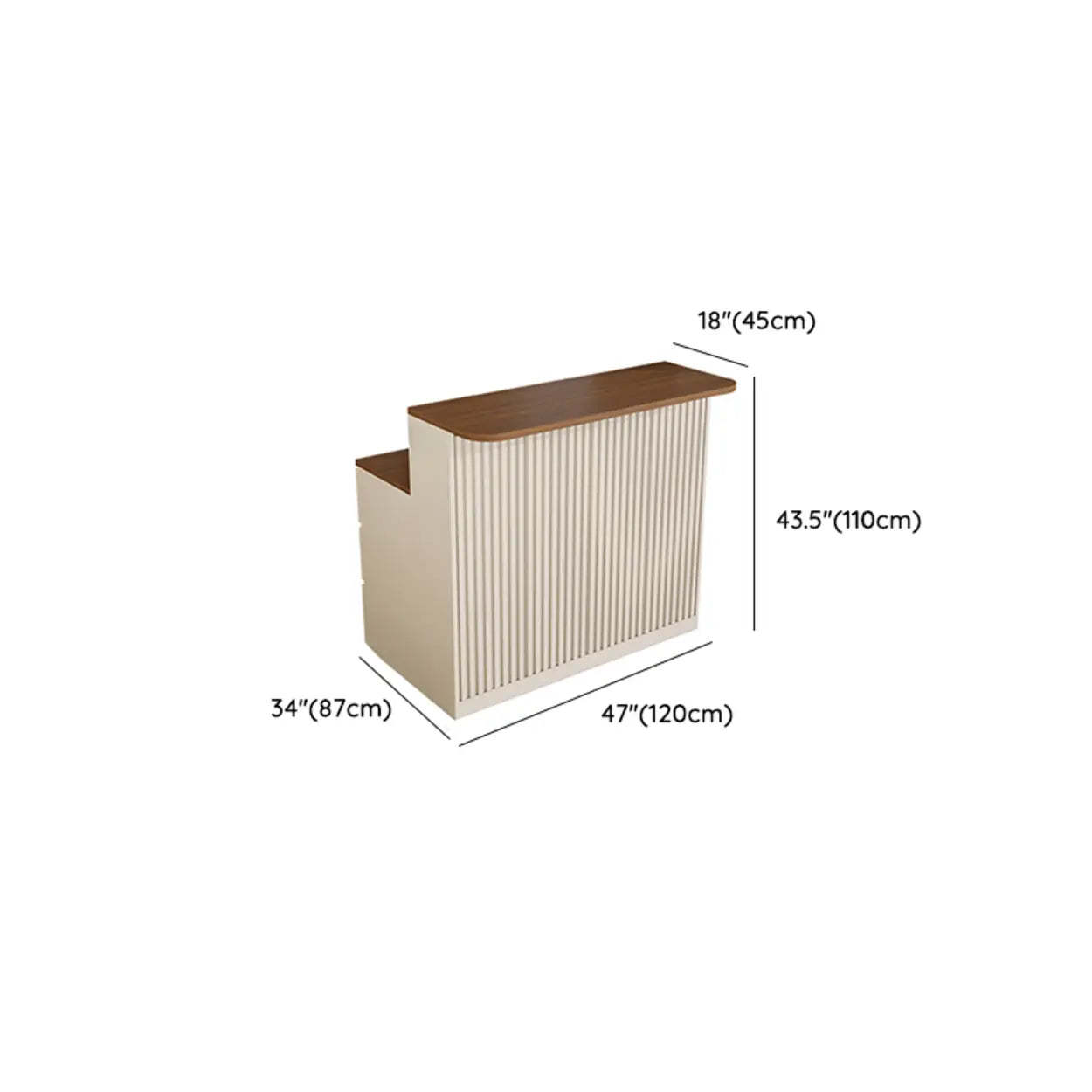 Modern Rectangular Wood Bar Table with Storage