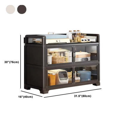 Metal Rectangular Large Storage China Cabinet