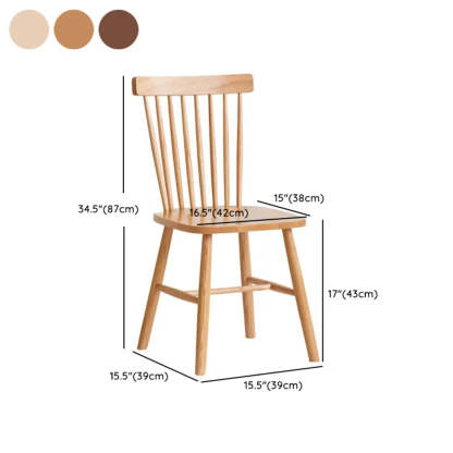 Nordic Windsor-Back Wood Natural Cherry Dining Chair