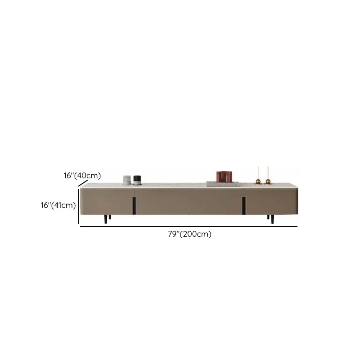 Modern Gray Stone Drawer Long TV Stand