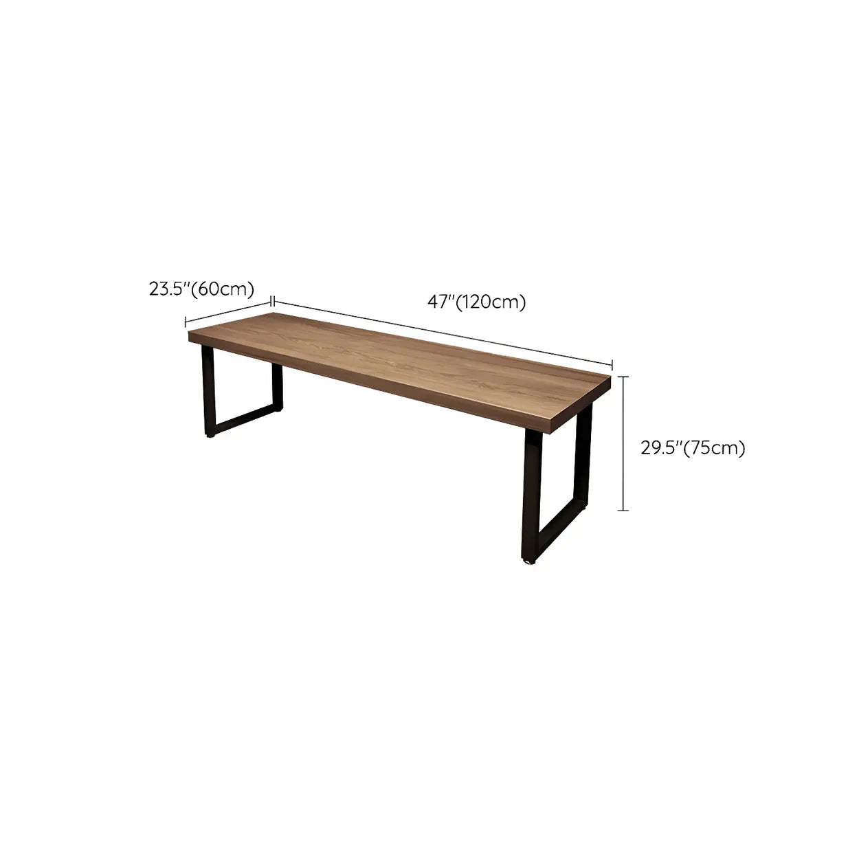 Brown Wood Iron Sled Double Gaming Desk
