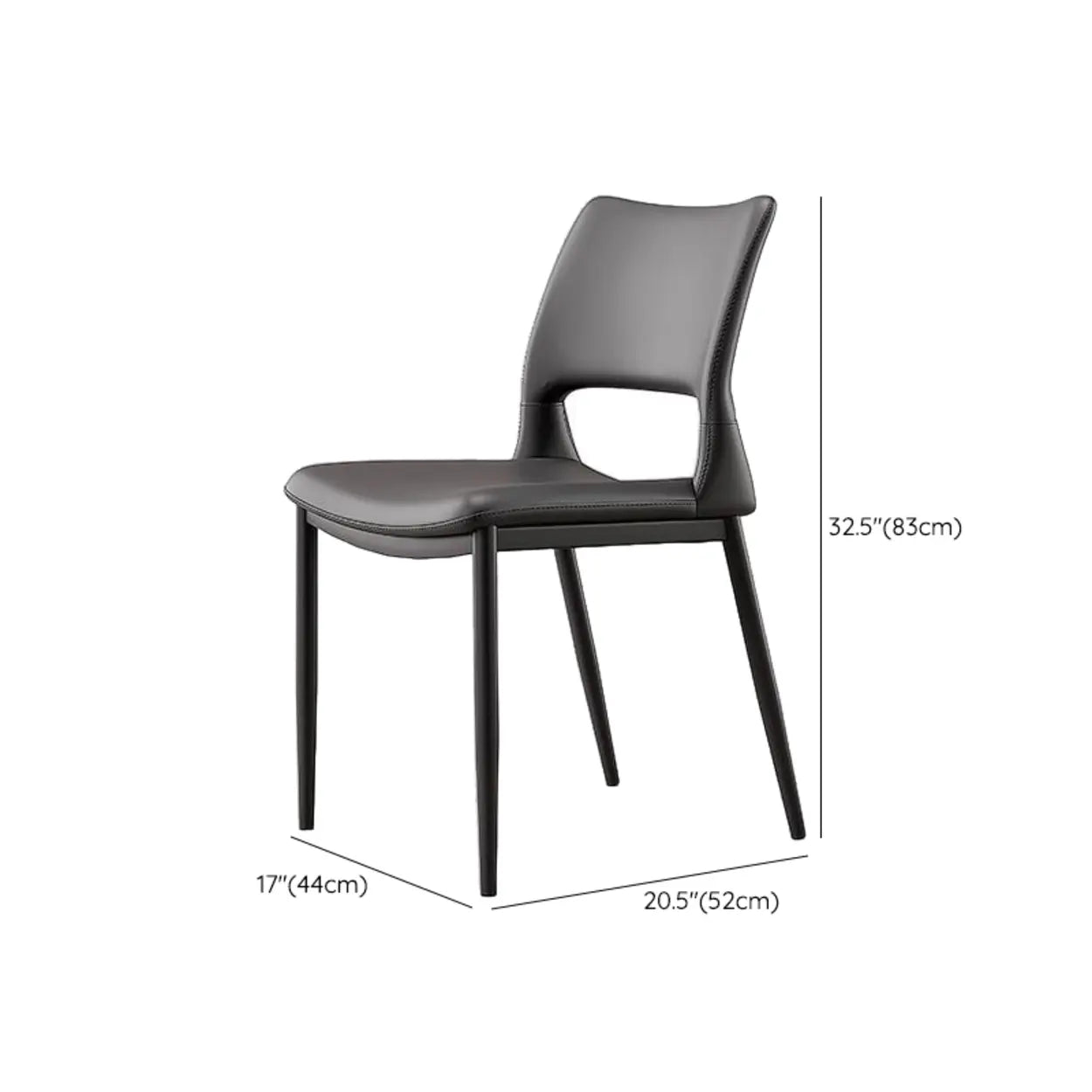 Art Deco Orange Armless Dining Chair