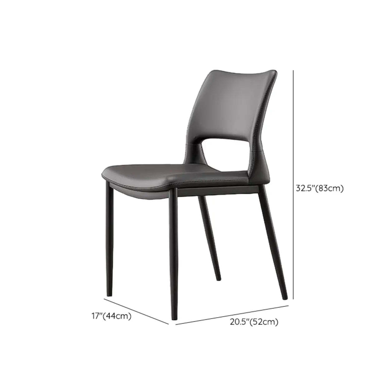 Art Deco Orange Armless Dining Chair