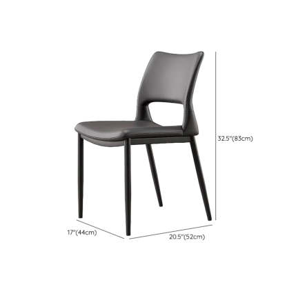 Art Deco Orange Armless Dining Chair