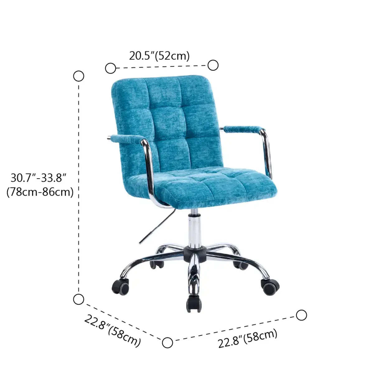Blue Upholstered Swivel Ergonomic Office Chair