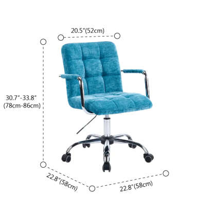 Blue Upholstered Swivel Ergonomic Office Chair