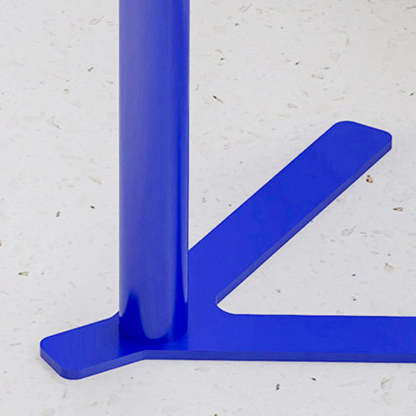 Scandinavian V-Base Iron End Table — Red