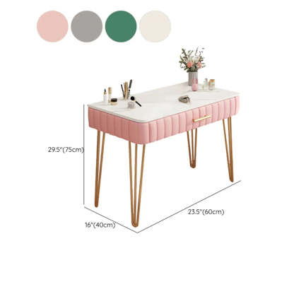 Glam Blackish-Green Wood Vanity with Drawers