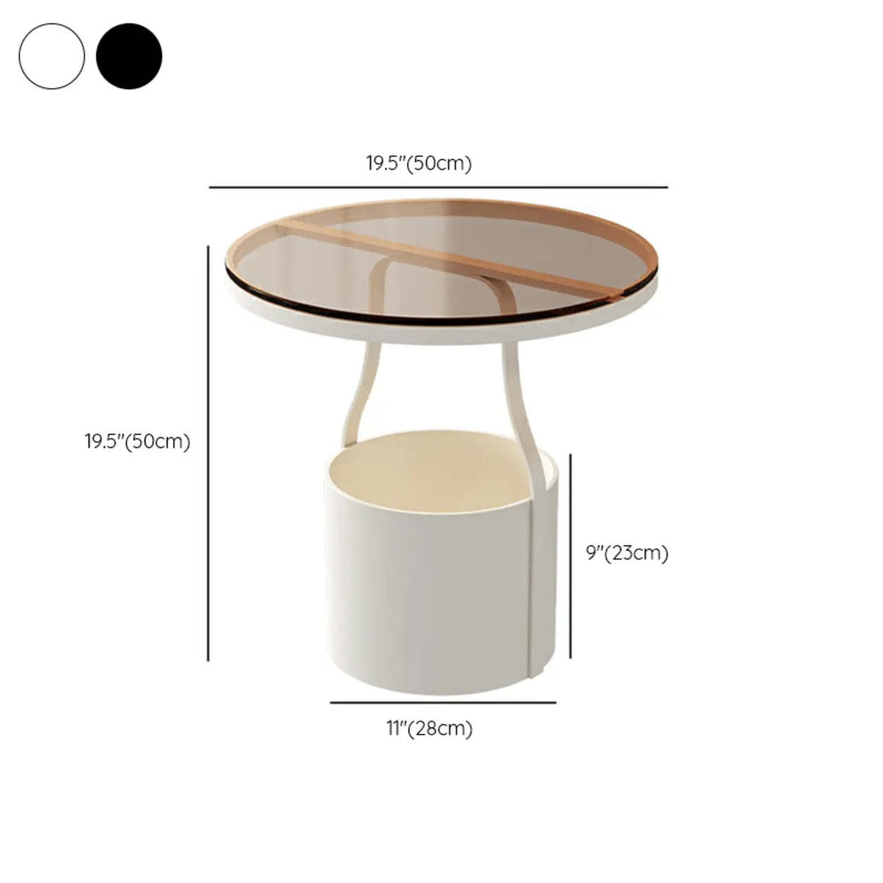 Glass Round Iron Pedestal Coffee Table