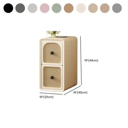 Scandinavian Cream Wood Small Nightstand — Medium Grey