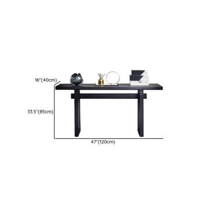 Simple Trestle Timber Black Rectangular Console Table