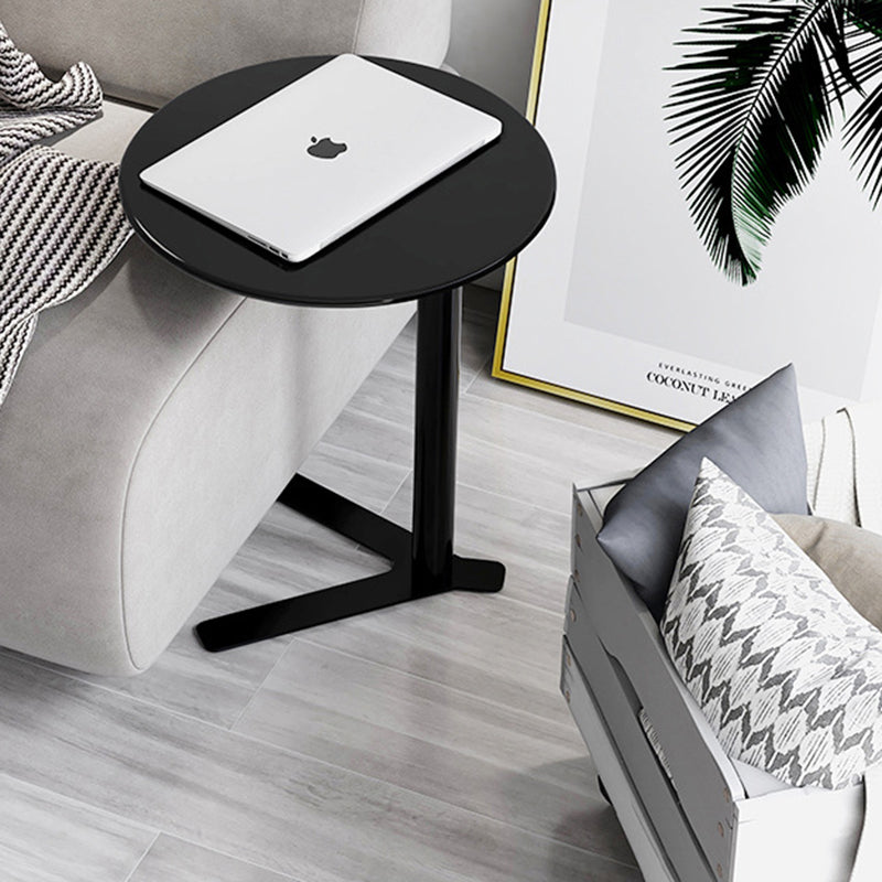 Scandinavian V-Base Iron End Table — Tiffany Blue