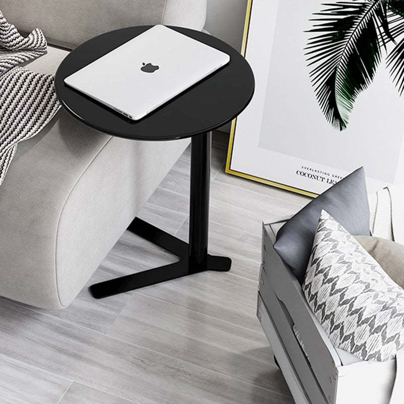 Scandinavian V-Base Iron End Table — Tiffany Blue