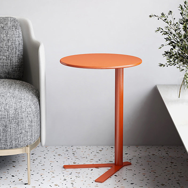 Scandinavian V-Base Iron End Table — Highlight White