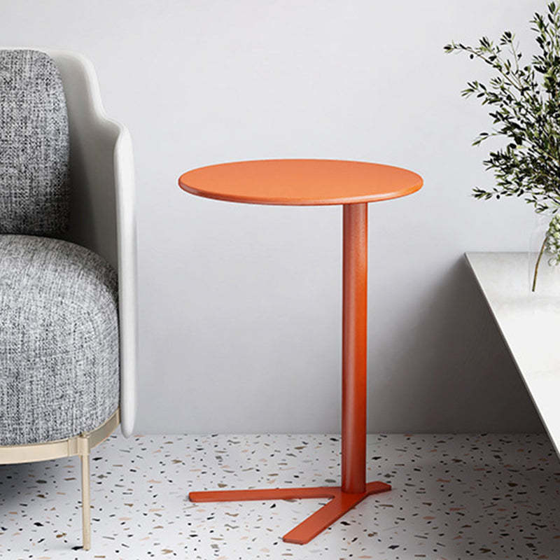Scandinavian V-Base Iron End Table — Highlight White
