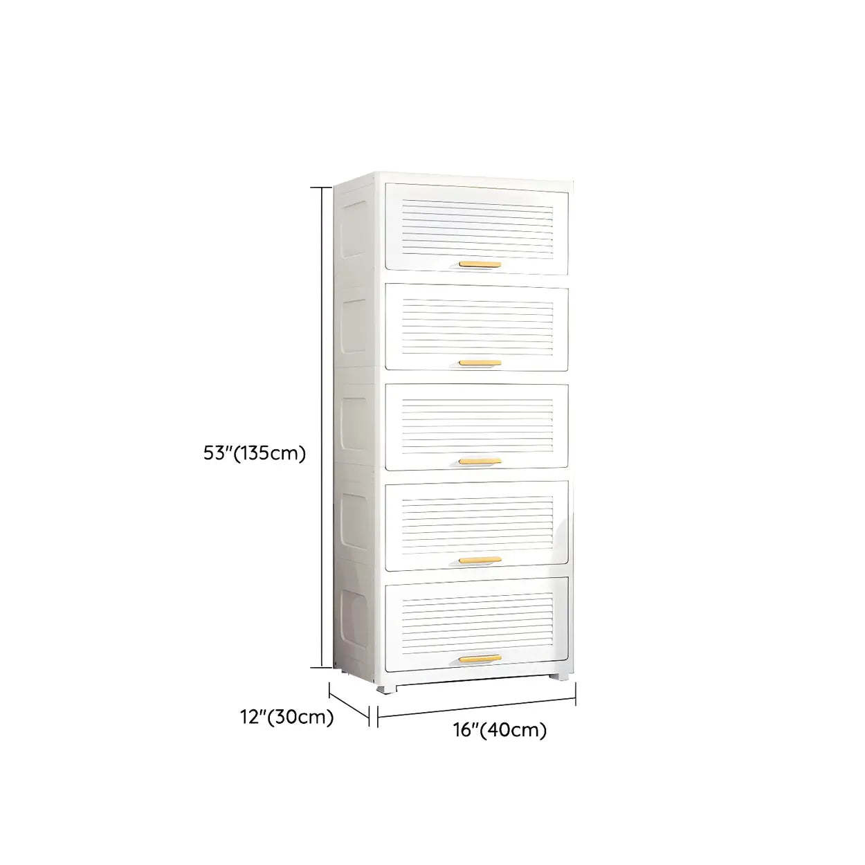 White Acrylic Tall Vertical Lingerie Chest